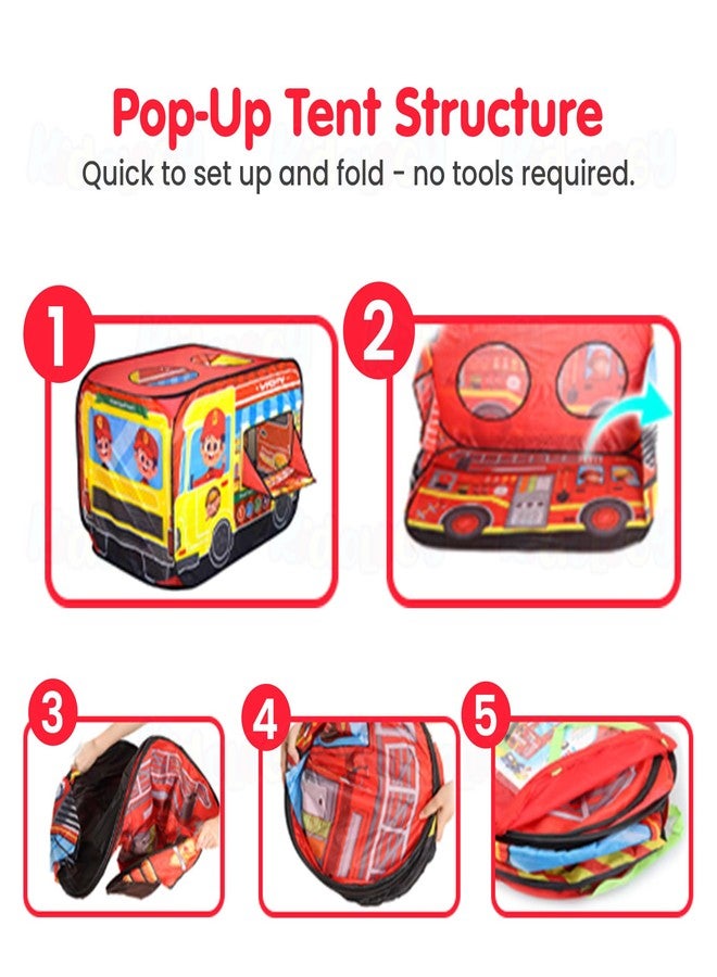 Kidology Food Truck Theme Play Tent House for Kids 2+| Large Foldable & Lightweight Indoor Outdoor Playhouse with Pretend Food Counter Setup Sticks | Role Play Activity Toy for Toddlers - Image 5